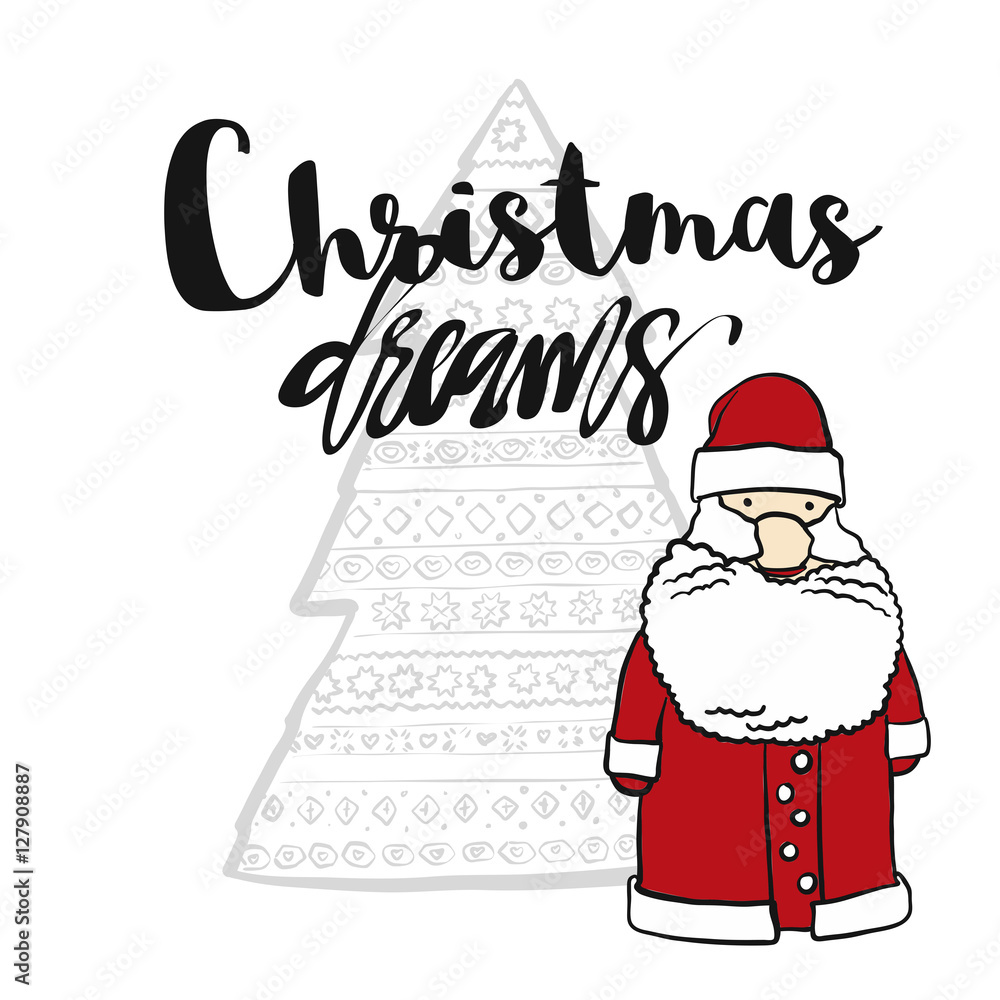 Christmas Dreams greeting Card with Santa Christmas Dreams greeting Card with Santa