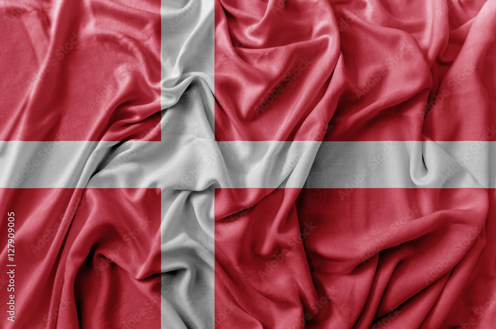 Ruffled waving Denmark flag