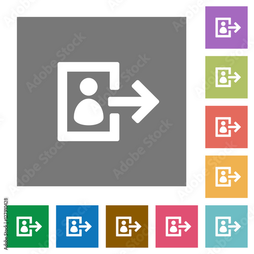 User logout square flat icons