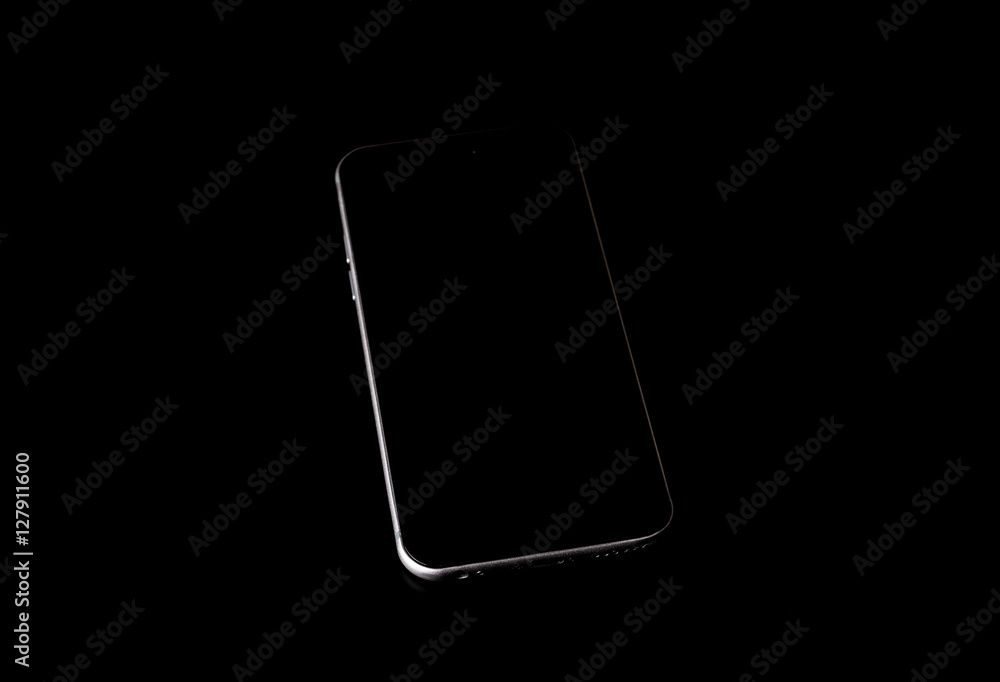 Mobile phone on black background . Mobile phone on black background .