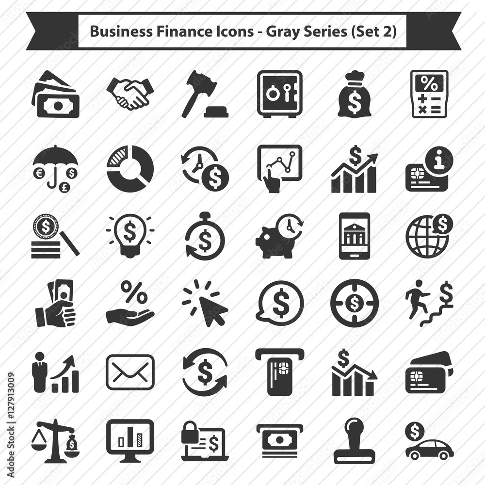 Business Finance Icons - Gray Series (Set 2) Business Finance Icons - Gray Series (Set 2)