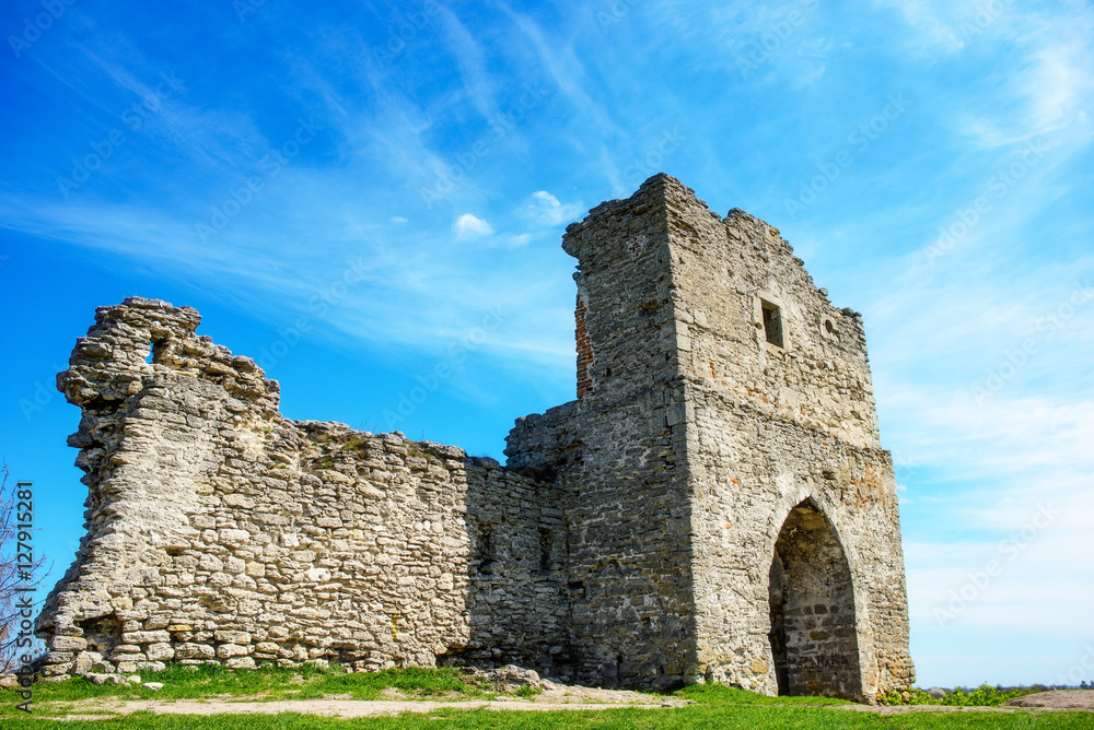 Ancient castle ruins (Ukraine, built in 12th century)