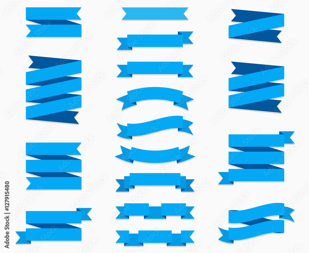 Vector banners and flat ribbons isolated on white background Vector banners and flat ribbons isolated on white background