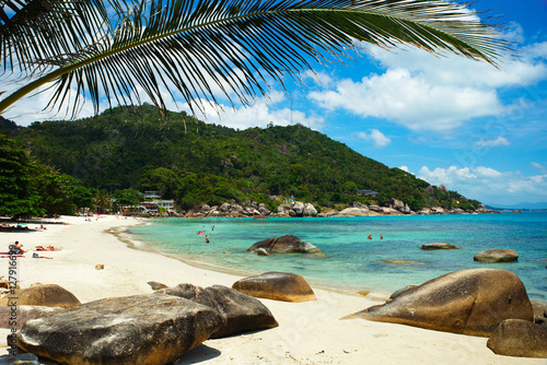 Landscape photo of tranquil Samui island beach resort