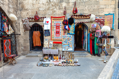 Tradional Azerbaijani souveniers in Baku old city photo