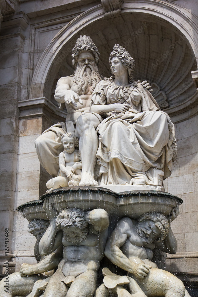 Statue of Neptune. Albertina, Vienna, Austria