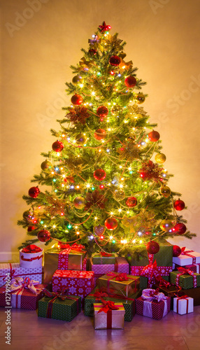 Obraz na płótnie christmas tree w salonie