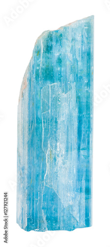 raw Aquamarine (blue beryl) crystal isolated photo