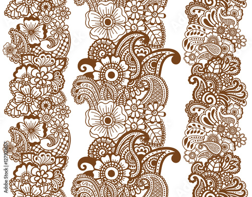 Mehndi ribbons. Paisley design.