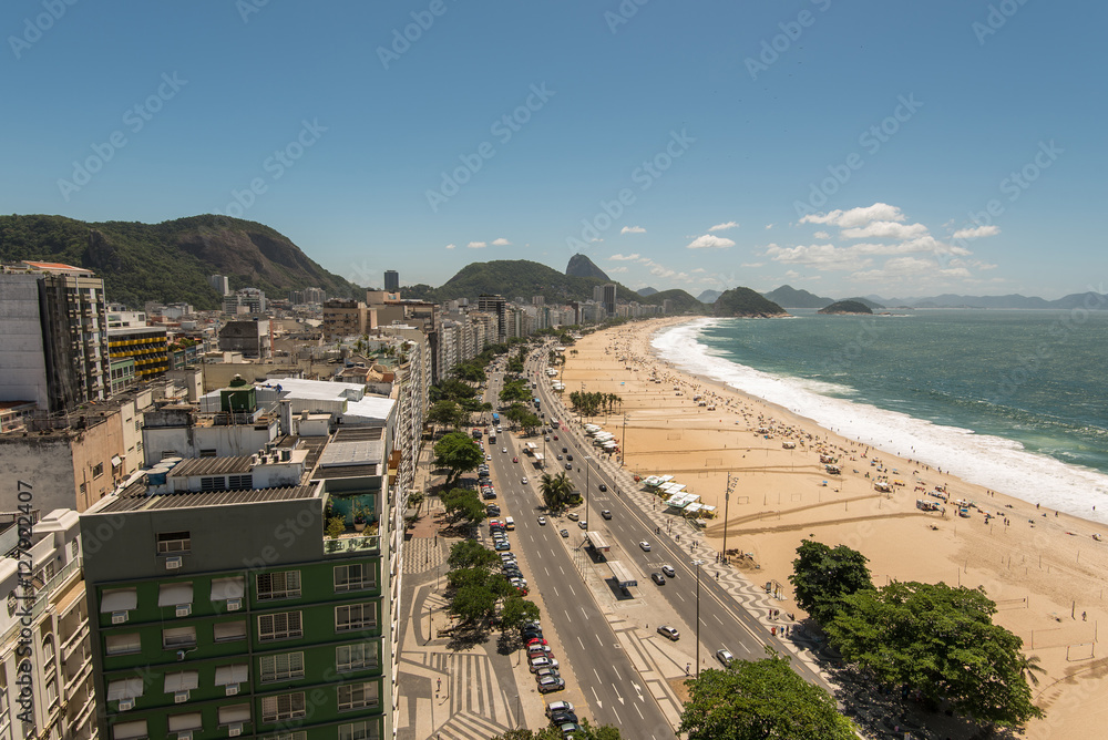 Copacabana Beach View From High Angle, Rio de Janeiro, Brazil