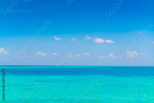 Fototapeta Naklejka Na Ścianę i Meble -  Beautiful tropical Maldives island with white sandy beach and se