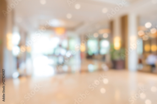 Abstract blur interior hotel lobby background . © jannoon028