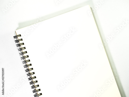 Blank realistic spiral notepad notebook on white background