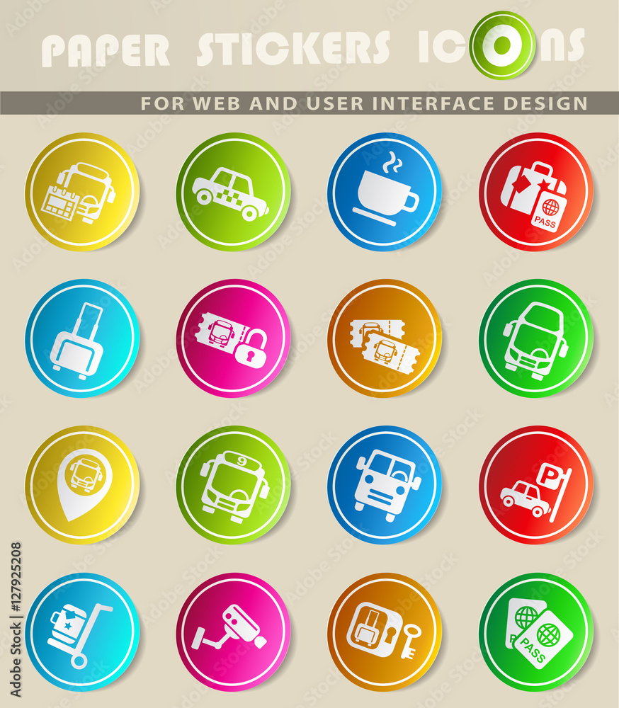 bus station icon set bus station icon set