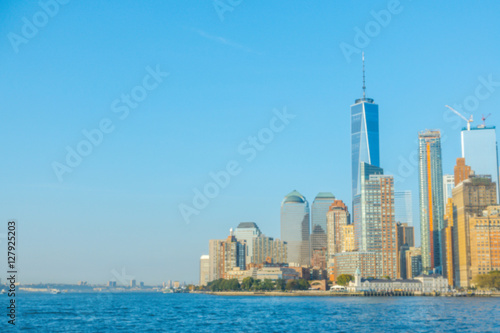 Abstract blur Manhattan skyline  New York City. USA .