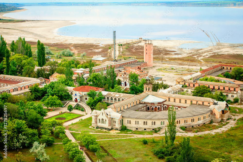 Odessa, Ukraine, the estuary Kuyalnik, hospital, top, and salty sea