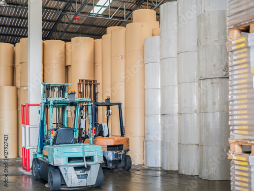 A lot of spools of paper