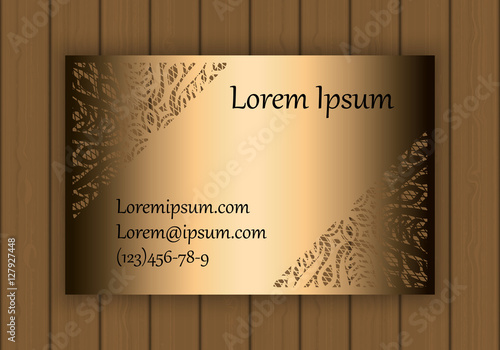 Business or visiting card template with a cut out pattern. May be used for laser cutting from paper, metal, wood.
