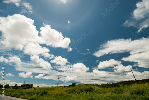 Beautiful blue sky and white cloud landscape