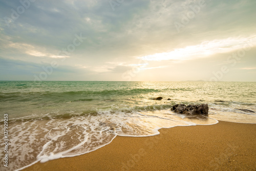 Beautiful sunset at the golden beach