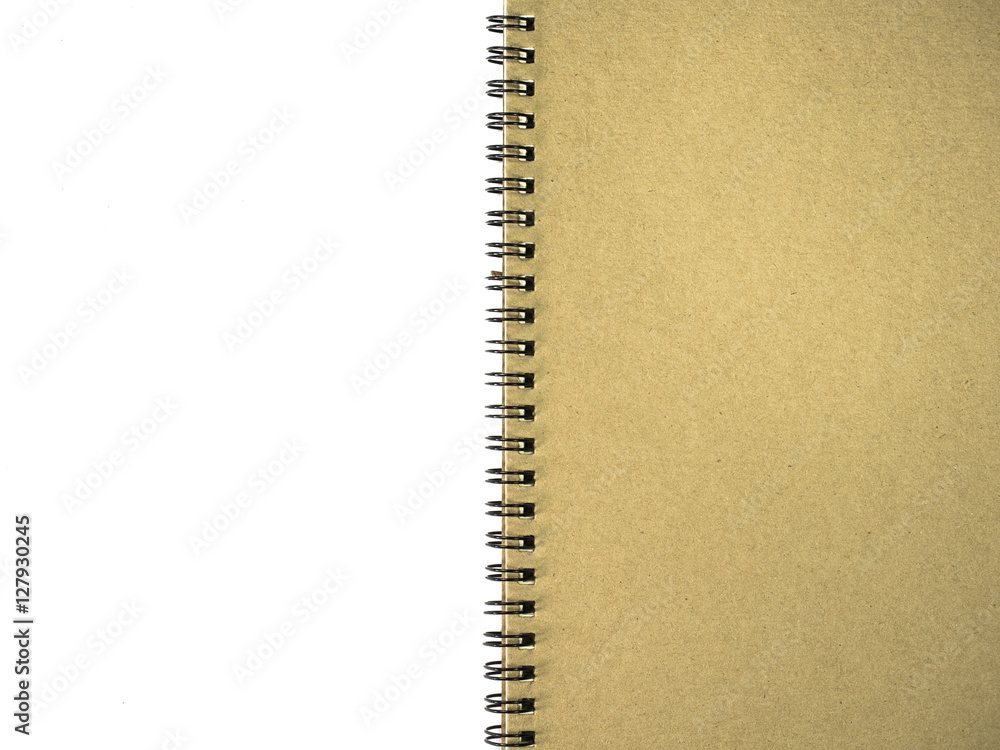 Brown notebook on white background. Brown notebook on white background.