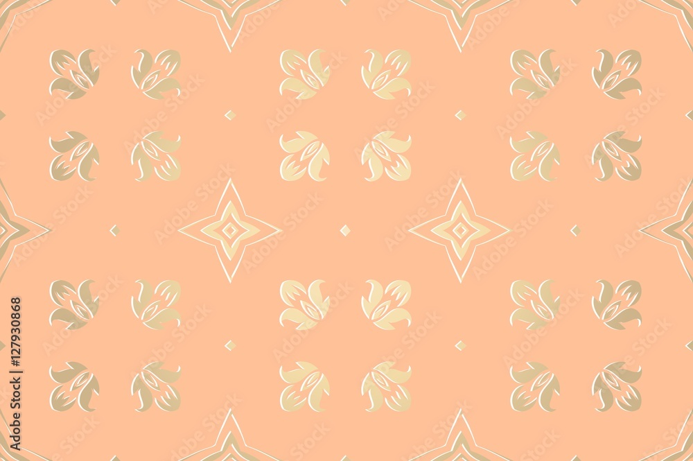 openwork pattern embossed vintage. Decor wallpaper under bright pastel colors
