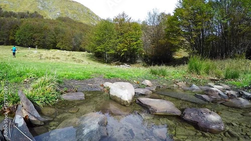 trail running through a stream