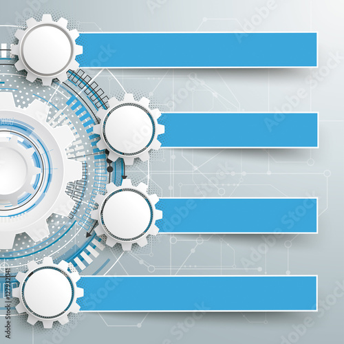 Infographic Schematic 4 Gears Banners Construction