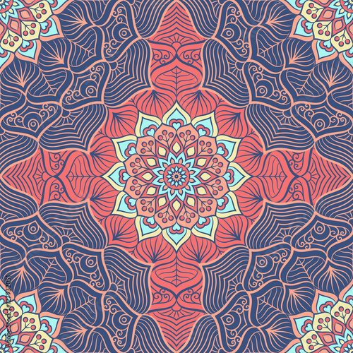 Ethnic floral seamless pattern