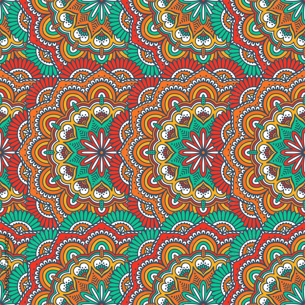 Ethnic floral seamless pattern