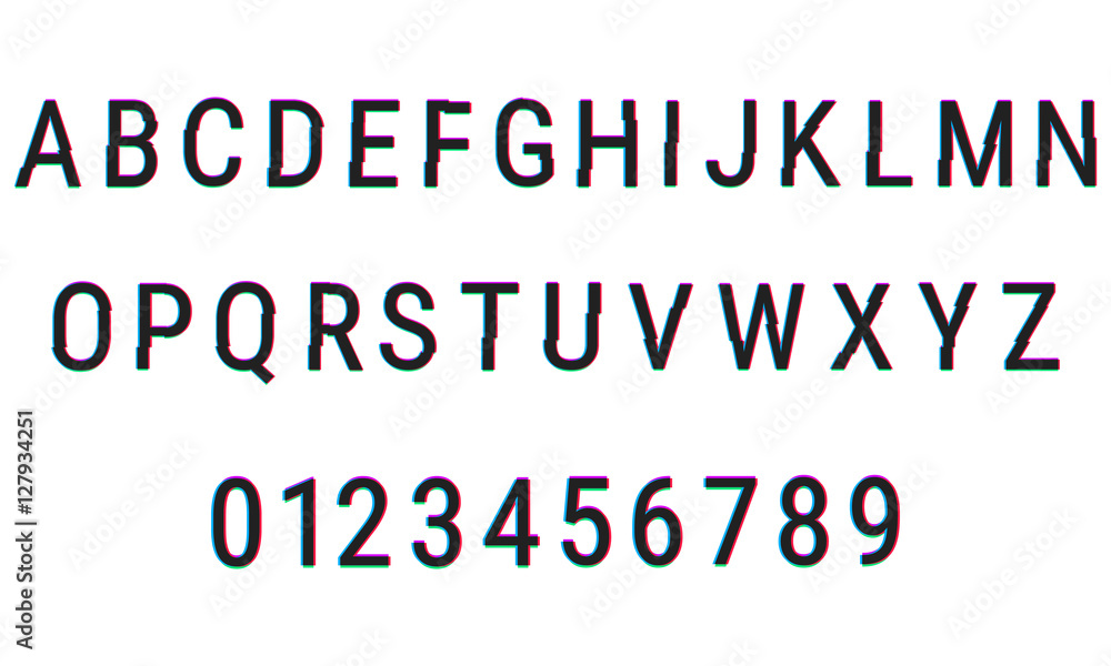 Obraz premium Glitch distortion typeface