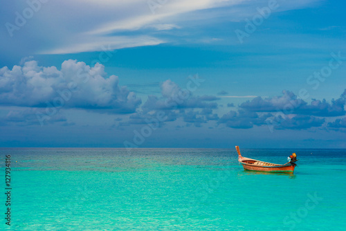 Boat with sea and sky background vacation time