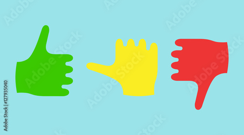 Color thumbs showing emotions