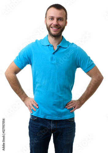 Bearded guy wearing blue polo shirt