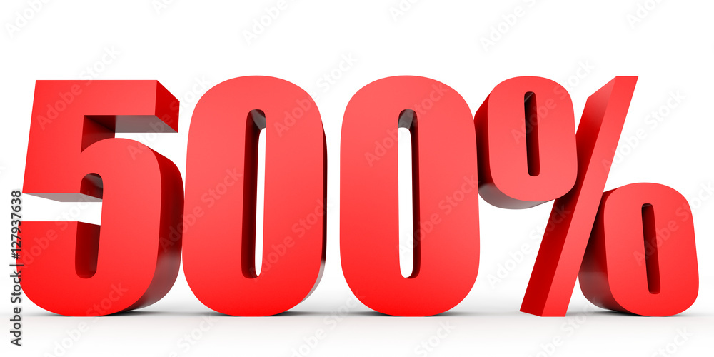 Discount 500 percent off. 3D illustration. Discount 500 percent off. 3D illustration.