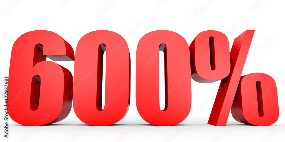 Discount 600 percent off. 3D illustration. Discount 600 percent off. 3D illustration.