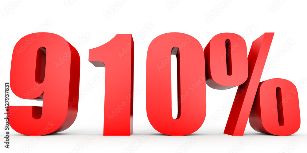 Discount 910 percent off. 3D illustration.