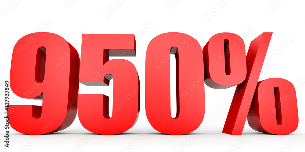 Discount 950 percent off. 3D illustration.