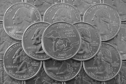 Φωτογραφία Pile of coins of USA