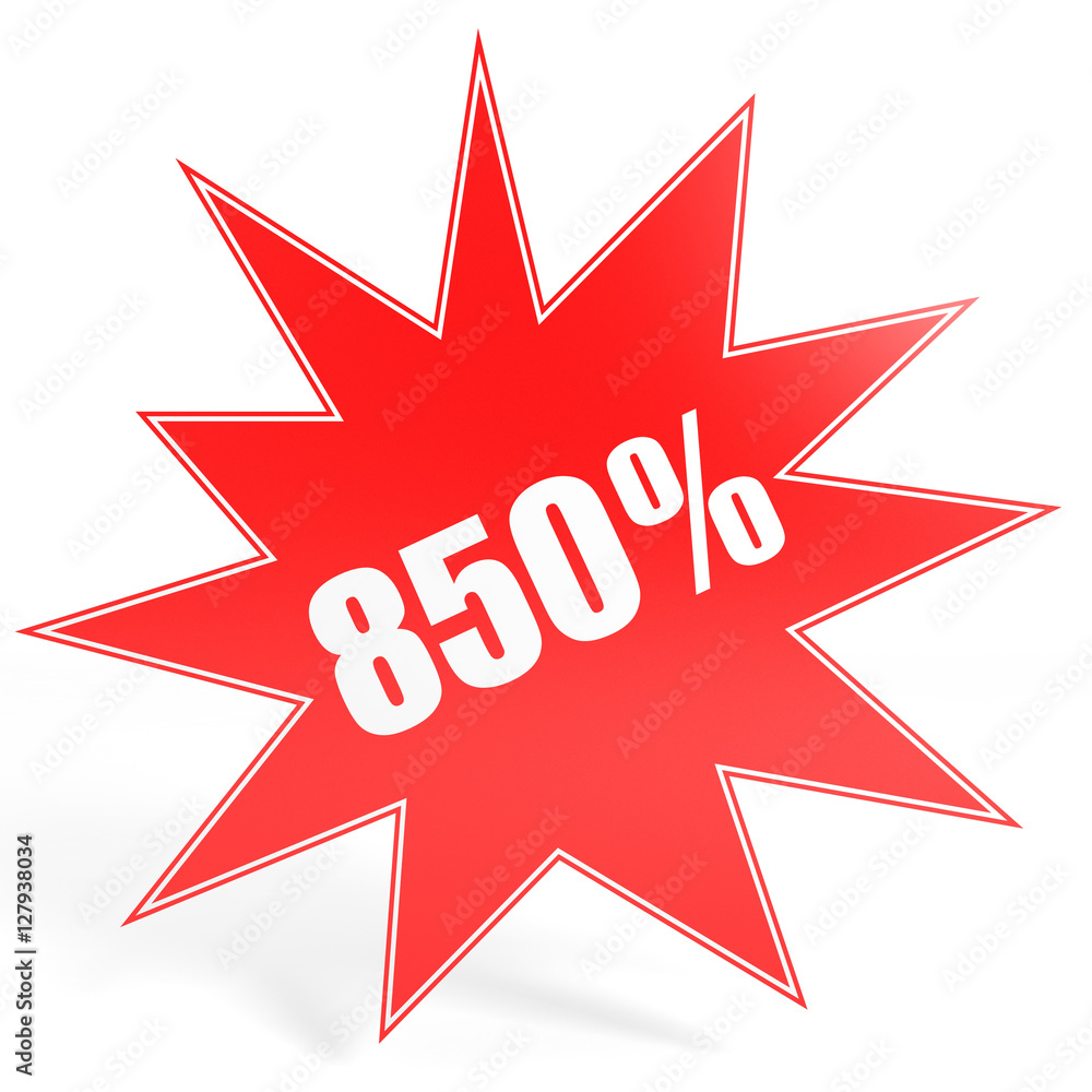Discount 850 percent off. 3D illustration. Discount 850 percent off. 3D illustration.