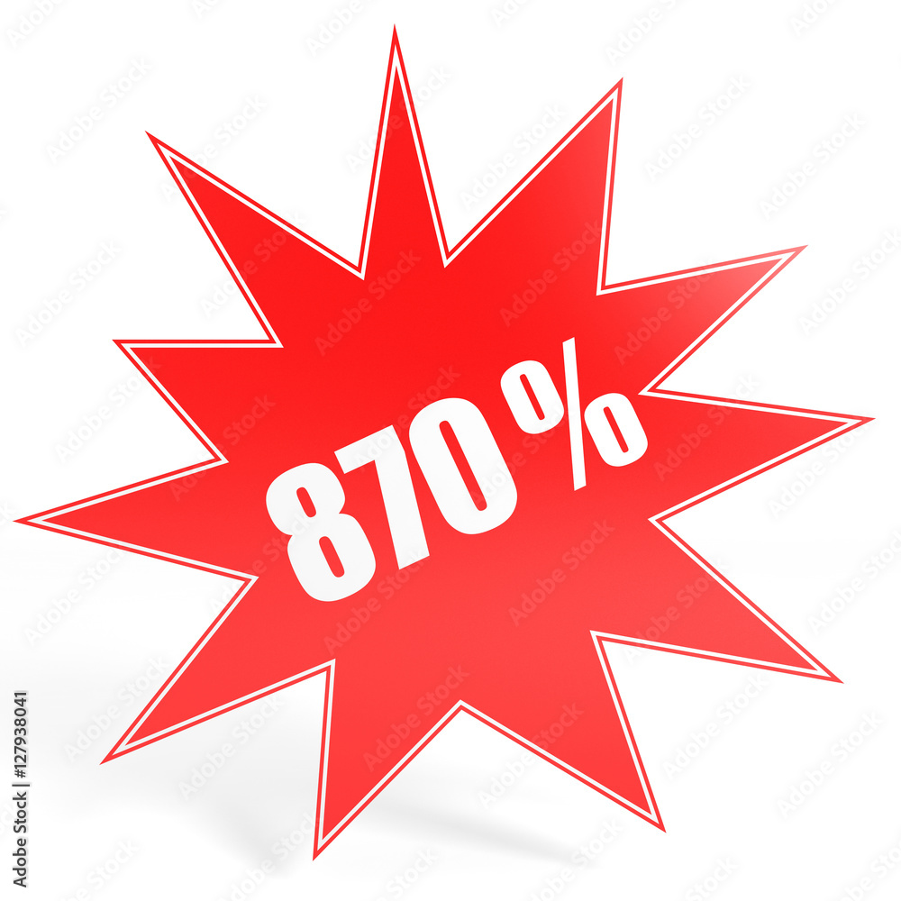 Discount 870 percent off. 3D illustration. Discount 870 percent off. 3D illustration.