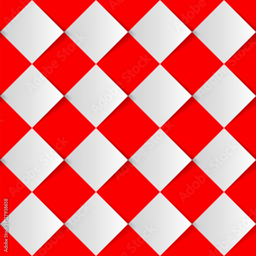 Vector Background #Harlequin Check_Red and White