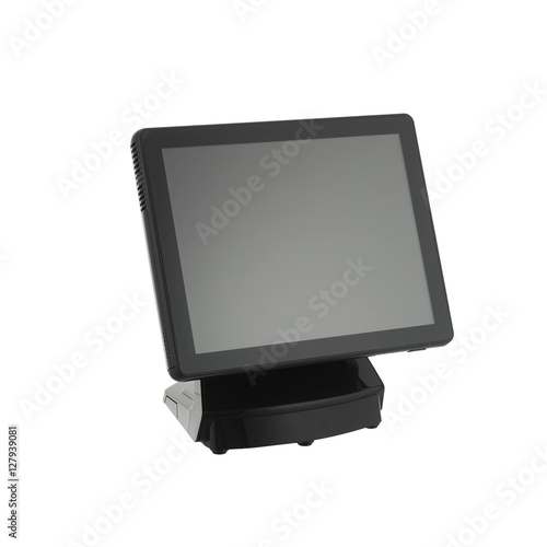 Point Of Sale System with Screen Monitor On White Background