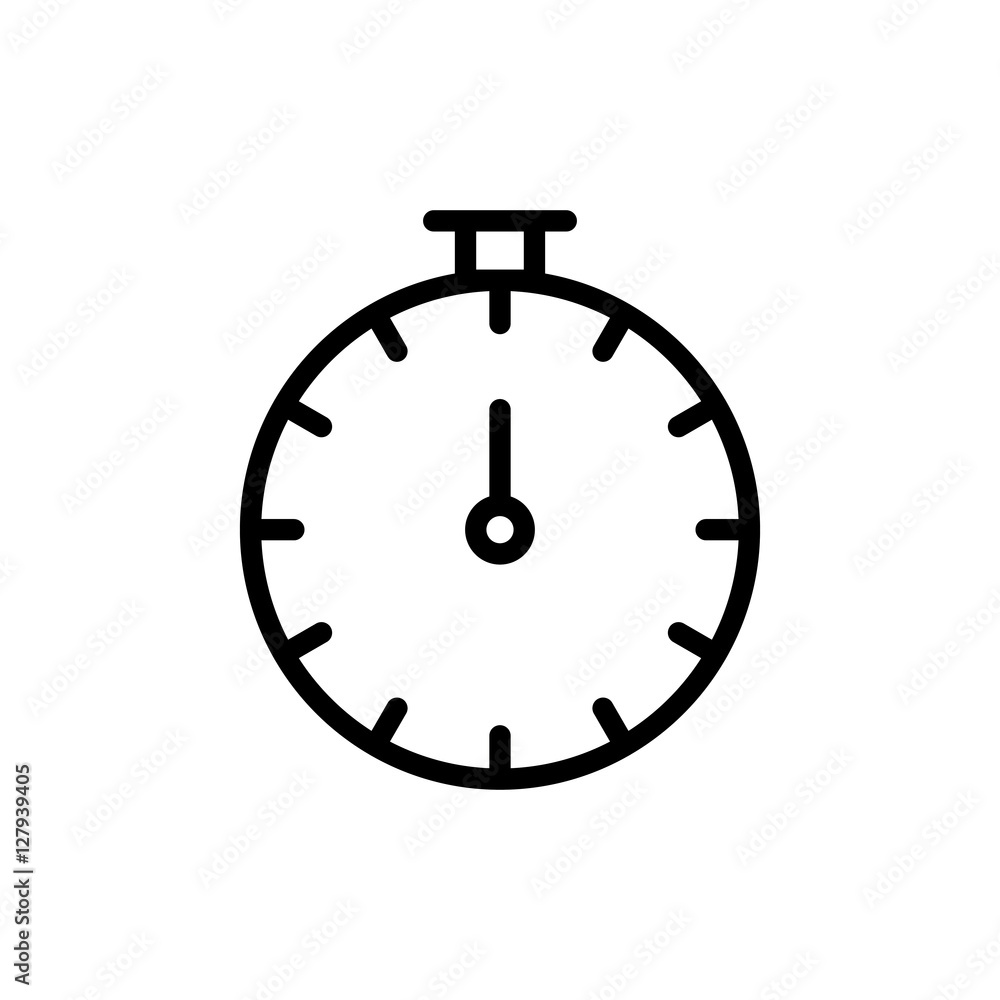 thin line stopwatch icon on white background thin line stopwatch icon on white background