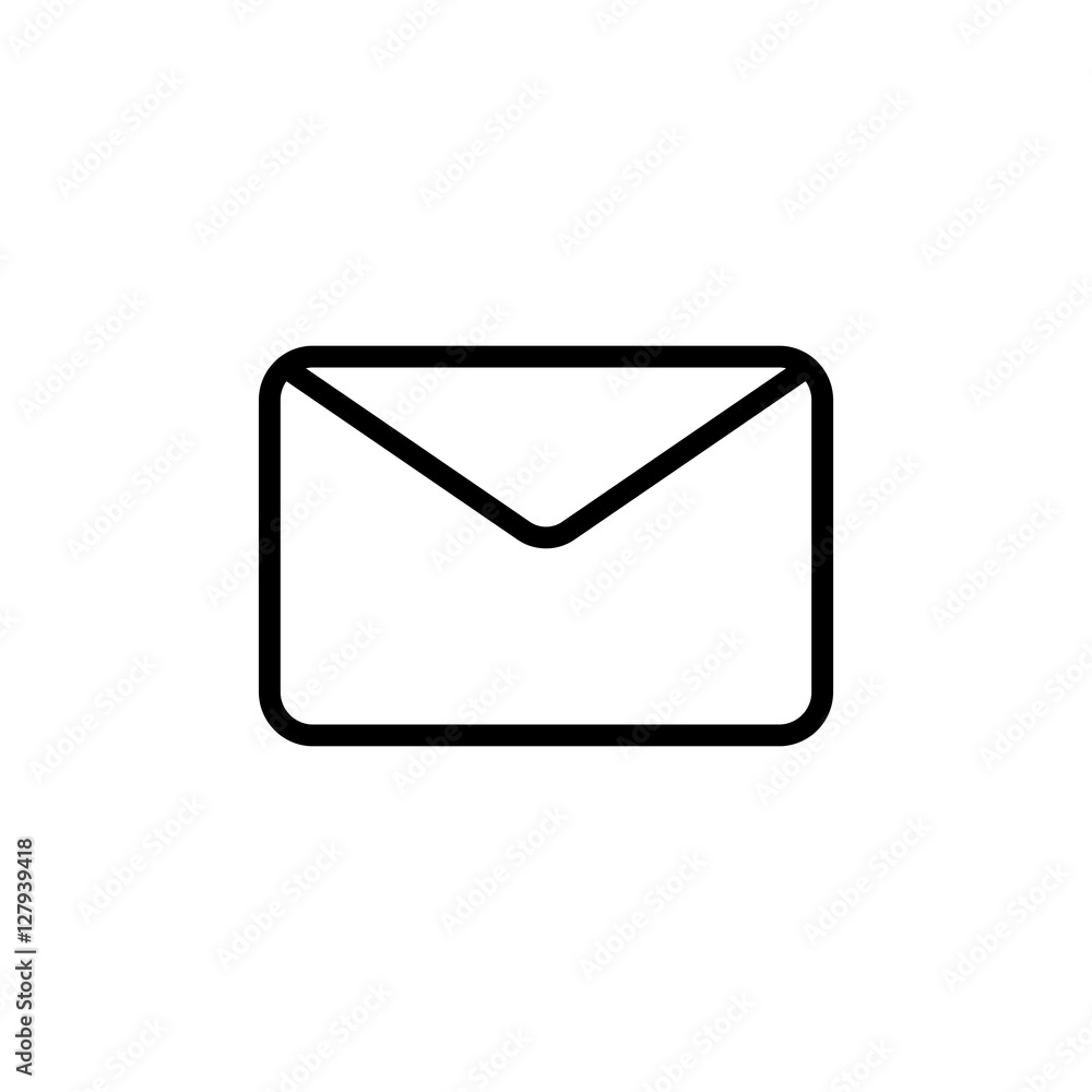 thin line envelope icon on white background thin line envelope icon on white background