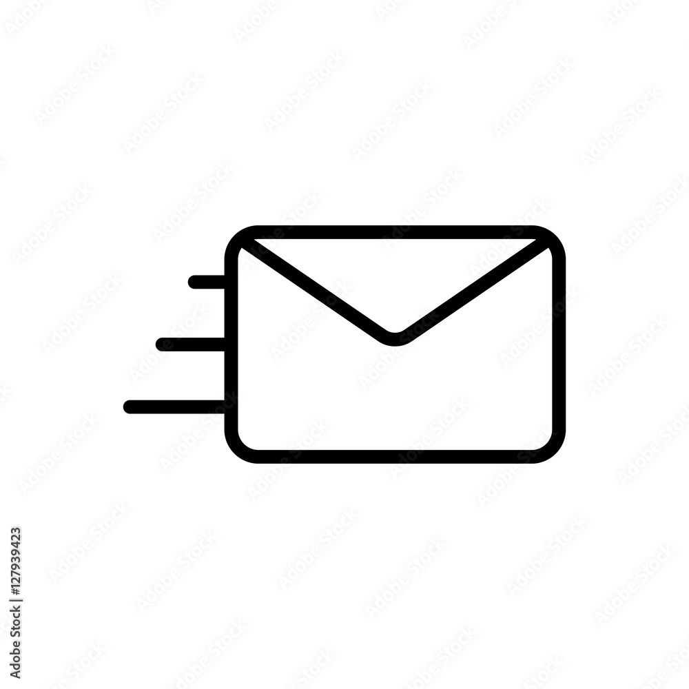 thin line envelope icon on white background thin line envelope icon on white background
