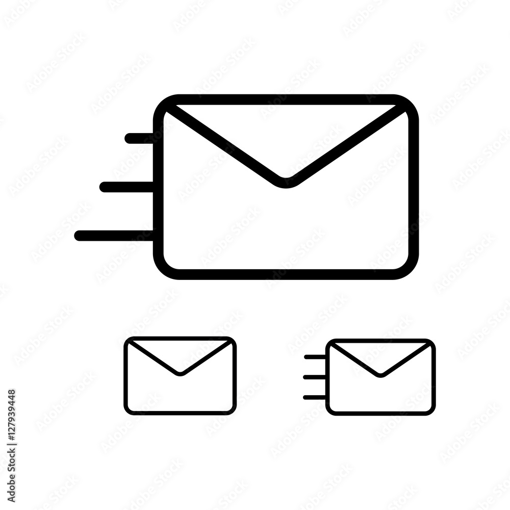 thin line envelope icons on white background thin line envelope icons on white background