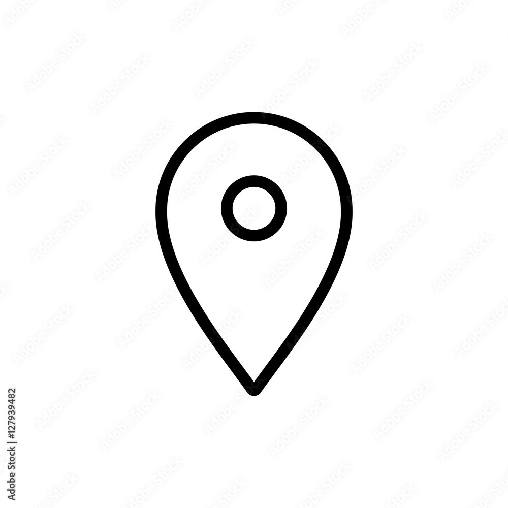 thin line google map, pin point, location icon on white backgrou thin line google map, pin point, location icon on white backgrou