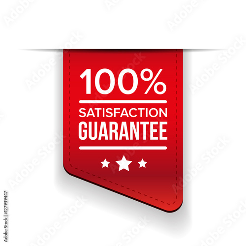 Satisfaction guaranteed black ribbon vector