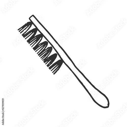 brush for cleaning the shoes. vector scetch
